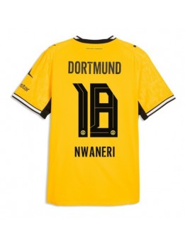 Moški Nogometna dresi replika Borussia Dortmund Ethan Nwaneri #18 Domači 2026-27 Kratek rokav Moški Nogometna dresi replika Borussia Dortmund Ethan Nwaneri #18 Domači 2026-27 Kratek rokav
